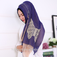 Eid al-Adha artículo moda nuevas mujeres con estilo encaje musulmán chal de piedra shimmer brillo bufanda hijab